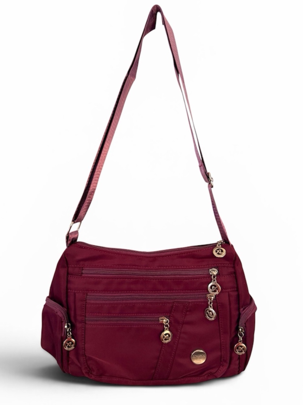 JINGPIN Purple Nylon Crossbody Travel Bag Purse - Picture 2 of 14